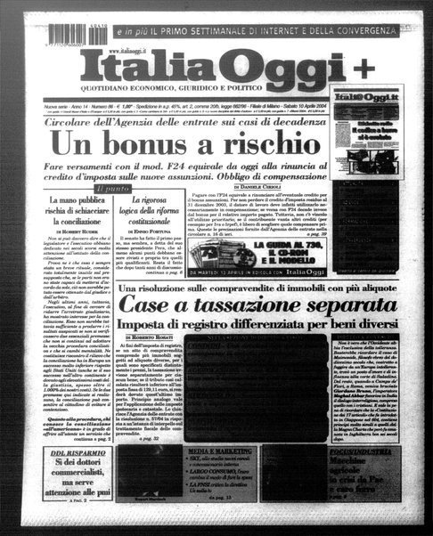 Italia oggi : quotidiano di economia finanza e politica